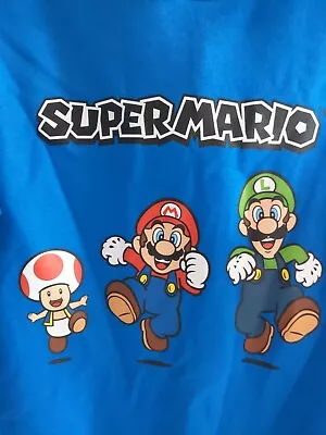 Buy Super Mario Boys Sweatshirts Hoodies Blue Size 10-11 Years Chest 29in New ! • 18.50£