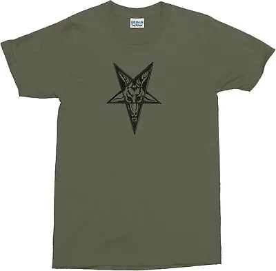 Buy Ram Pentagram T-Shirt - Pagan, Wicca, Witchcraft, Satanic, S-XXL, Various Cols • 17.99£
