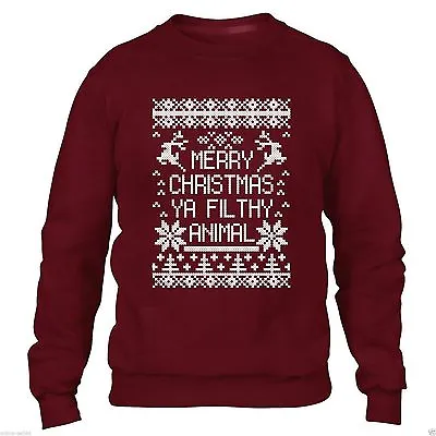 Buy Merry Christmas Ya Filthy Animal Sweater Jumper Men Women Xmas Funny Sweatshirt • 24.99£