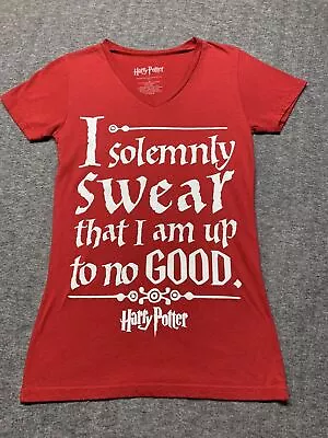 Buy Harry Potter Official Womens Marauders Map Solemnly Swear Red T Shirt Sz Medium • 7.55£