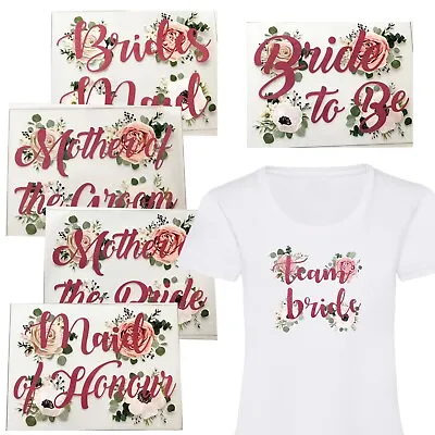 Buy A5 Floral Rose Gold Team Bride Hen Party Tribe Iron On Vinyl T Shirt Transfer • 2.99£