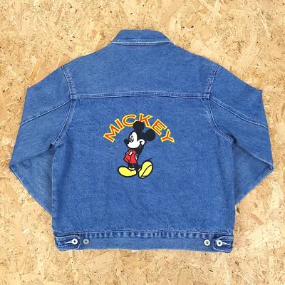 Buy Vintage Disney Mickey Mouse Womens Denim Jacket | Trucker Retro 90s | Large Blue • 59.99£