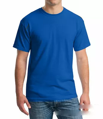 Buy Mens RockBerry Plain 100% Cotton Casual Short Sleeve Rib Crew Neck T- Shirt Top • 3.98£
