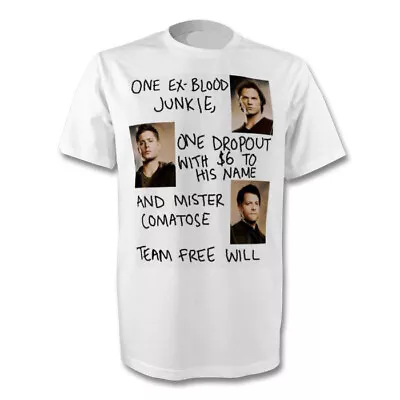 Buy Team Free Will Sam Dean Castiel Supernatural T-shirt Size's S-xl New • 11.50£