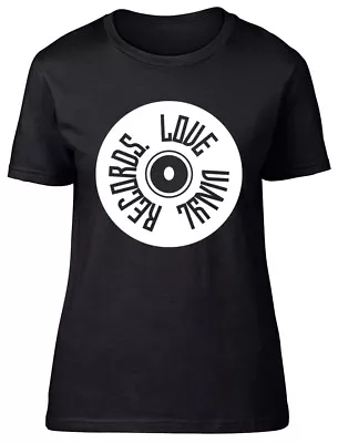 Buy Love Vinyl Records Ladies Womens Fitted T-Shirt • 8.99£