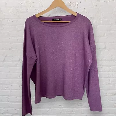 Buy Ydence Sweater Top Lilac Purple XL Lurex Metallic Viscose Knit Sparkle Party • 11£