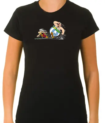 Buy Asterix & Obelix Funny Characters  3/4 Short Sleeve T Shirt Woman F020 • 9.51£