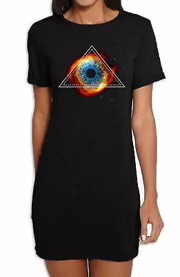 Buy Psychedelic Cosmic Eye Stars Universe Drug DMT Short Sleeve T-Shirt Dress • 22.95£