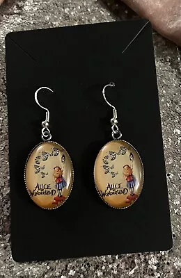Buy Silver 925 Disney Alice In Wonderland Earrings Classic Alice Jewellery Gift • 8.95£