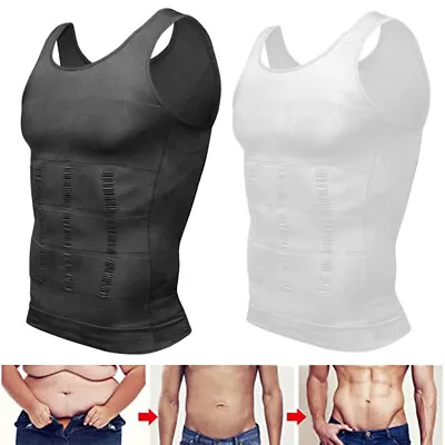 Buy Men Slimming Body Shaper Belly Tummy Control Compression Vest Underwear T-shirt • 13.79£