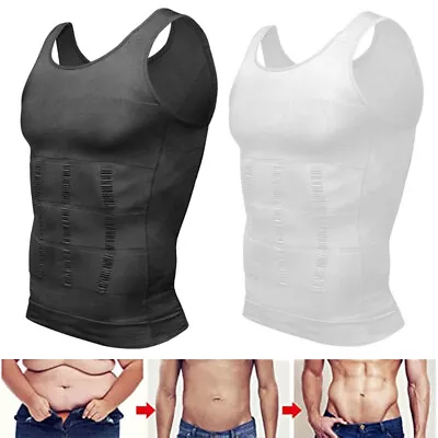 Buy Men Slimming Body Shaper Tank Chest Belly Tummy Control Compression Vest T-shirt • 12.79£