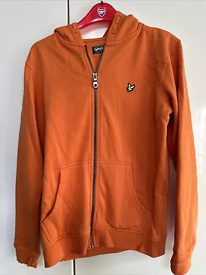 Buy Boys Orange Lyle And Scott Hoodie Hooded Jacket Zip Up 14-15 Years • 9.74£