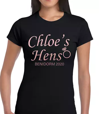 Buy Ladies Hen Do T Shirts Womens Hen Party Tops T-shirts Personalised Print (d-9) • 8.99£