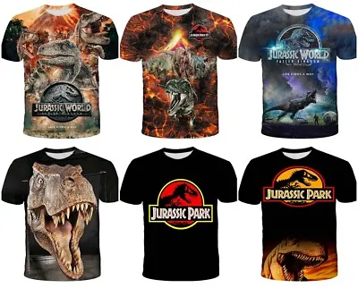 Buy Kids Boys 3D Jurassic World Park Dinosaur T-shirt Casual Short Sleeve Tee Top UK • 6.17£