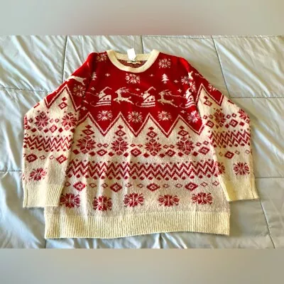 Buy Haptics Xmas Christmas Sweater Cream And Red 3X So Soft!! • 28.35£