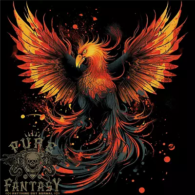Buy A Phoenix Rising From The Flames Fantasy Mens Cotton T-Shirt Tee Top • 11.75£