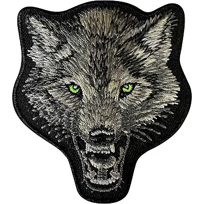 Buy Wolf Patch Iron Sew On Clothes Bag Hoodie Jeans Cap Black Grey Embroidered Badge • 2.79£