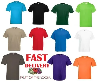 Buy Fruit Of The Loom Mens T Shirts Plain Cotton Short Sleeve T-shirt Tee Top New • 4.90£