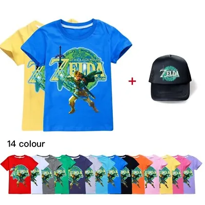 Buy Kids The Legend Of Zelda Tears Of The Kingdom T-Shirt Top+ Cap Set Comfort Suit • 14.68£