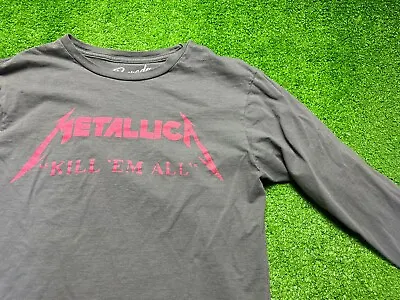 Buy Metallica Tour Band Women's Graphic Tee Size Medium Long Sleeve Gray • 18.95£