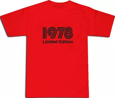 Buy 1978 Limited Edition Black Text Cool T-SHIRT S-XXL # Red • 14.95£