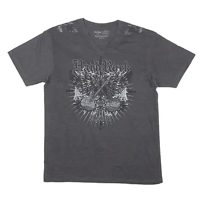 Buy HARD ROCK CAFE Lisbon Mens T-Shirt Grey V-Neck L • 12.99£