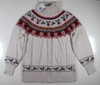 Buy Next Just Like Me Reindeer Fairisle 100% Cotton Knit Christmas Jumper - Women M • 24.99£
