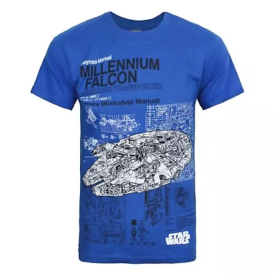 Buy Star Wars Official Mens Haynes Millennium Falcon T-Shirt NS4745 • 14.39£