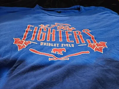 Buy Foo Fighters 2015 Wrigley Field T-shirt Size XXXG 3X Chicago Cubs Blue • 28.34£