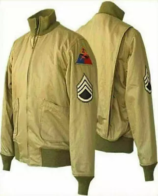 Buy Mens Us Army Style Us Tanker Field Khaki Cotton Jacket Xs-4xl • 15.88£