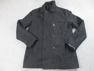 Buy Kenneth Cole Jacket Mens Medium Black Zip Button Long Sleeve Outdoor Pea Coat • 59.99£