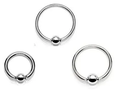 Buy BCR Beaded Captive Rings LIP TRAGUS NOSE BELLY NIPPLE EAR RING 1mm 1.2mm 1.6mm • 1.75£