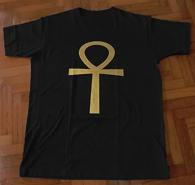 Buy Ankh Gold Foil Design Ringspun Cotton T-shirt Egyptian Life Cross Hieroglyph • 9.99£