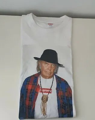 Buy SS15 Supreme X Neil Young Photo Tee Size M Medium White T-shirt • 250£