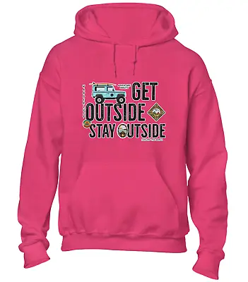 Buy Get Outside Stay Outside Hoody Hoodie Outdoors Walking Hiking Camper Van Top • 16.99£