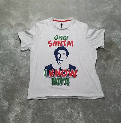 Buy Mens ELF Christmas T Shirt  XLarge Grey OMG Santa,I Know Him ! • 7.98£