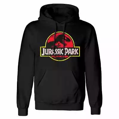Buy Jurassic Park - Classic Logo Unisex Black Pullover Hoodie Ex Ex Larg - K777z • 34.17£