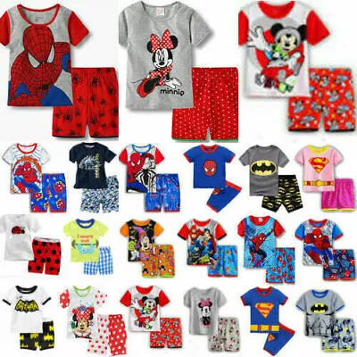 Buy Kid Boys Girls Casual Superhero Cartoon Outfit Short PJs Pyjamas Set Sleepwears • 11.57£