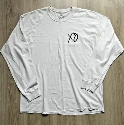 Buy The Weeknd False Alarm Long Sleeve White Top T-Shirt Distressed XL XO Back Print • 22.99£