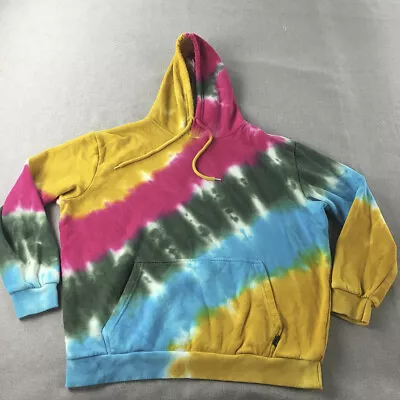 Buy Prodigy Mens Hoodie Sweater Size L Yellow Blue Green Pink Tie-Dye Jumper • 15.78£