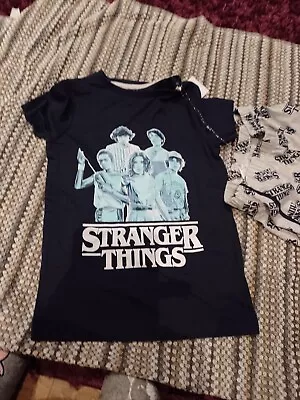 Buy NWT Marks And Spencers Age 7 To 8 Pjs Stranger Things Netflix Themed • 5.99£