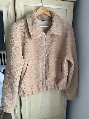 Buy SHEIN Teddy Bear Cropped Jacket Beige Size L • 5£
