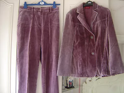 Buy Bianca  Shaded Purple Velour Jean-trouser-suit - Size 14 • 9.99£