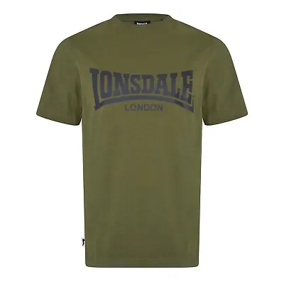 Buy Mens Lonsdale Essentials Logo Tee T-Shirt Large Khaki • 10.99£