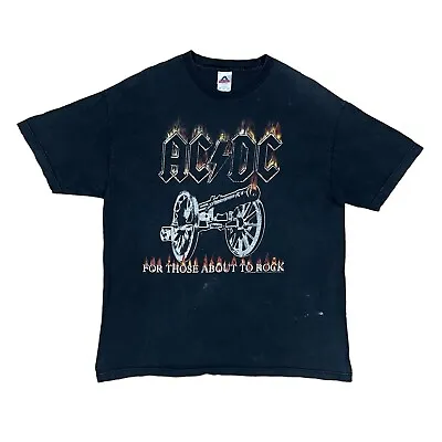 Buy ACDC For Those About To Rock Vintage Band T Shirt Rock Black XL Alstyle • 19.95£