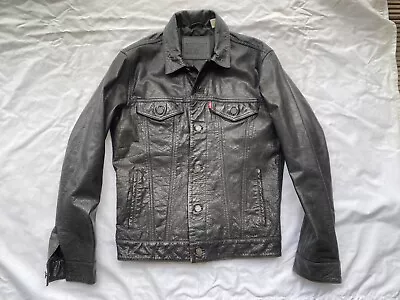 Buy LEVIS Leather Jacket Denim Style Black Pocket S 36-38 Trucker Vintage Type 3 • 150£