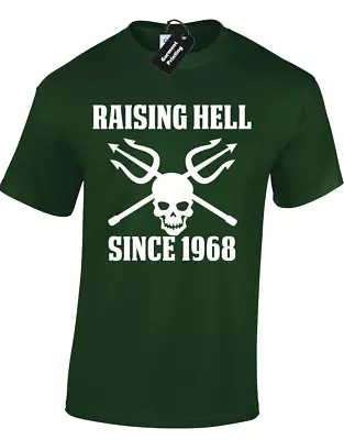Buy Raising Hell Since 1968 Mens T Shirt Funny 50th Birthday Present Gift Skull Tee • 7.99£