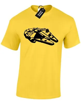 Buy Millennium Falcon Silhouette Mens T Shirt Star Trooper Jedi Wars Darth Yoda • 7.99£