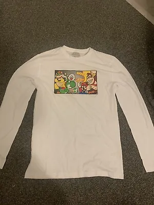 Buy Nintendo Super Mario T-shirt White Long Sleeve S Small Browser Donkey Kong N64 • 7£