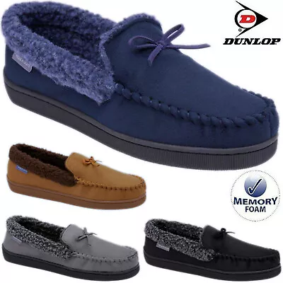 Buy Mens Moccasins Slippers Loafers Faux Suede Sheepskin Fur Lined Winter Shoes Size • 11.90£
